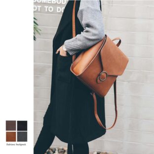 スクエアレザーリュックバッグ 全４色