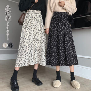 Aライン花柄 スカート 全２色