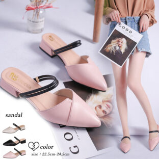 非公開: ポインテッドトゥサンダル 全２色