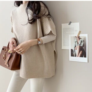 カジュアルニットマント 全３色