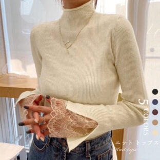 レーススリーブニット 全５色