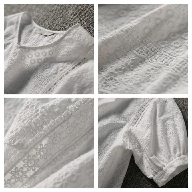レース　カットソー、半袖