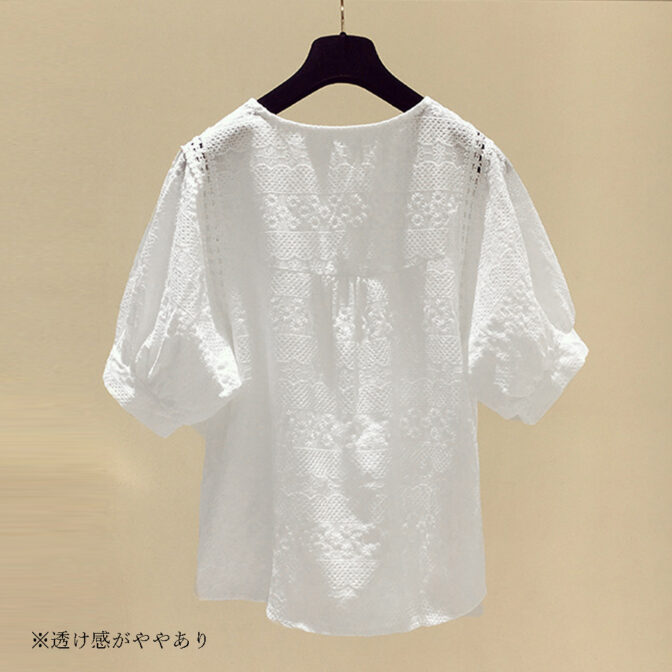 レース　カットソー、半袖