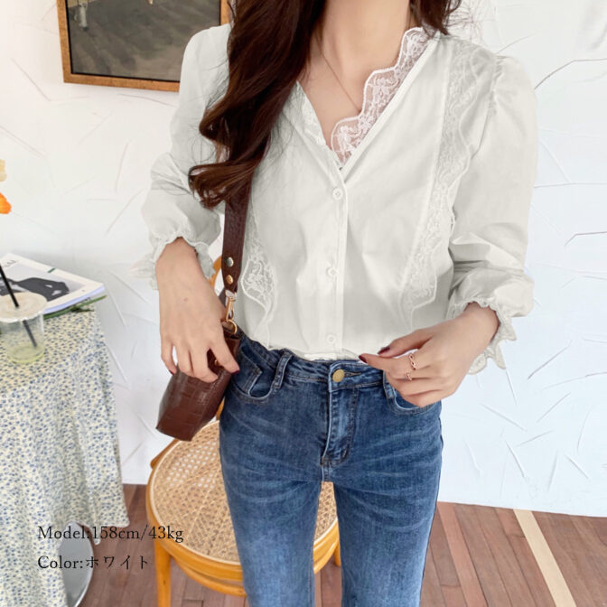 レース、ブラウス、韓国