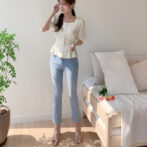 ペンタゴンネック ブラウス