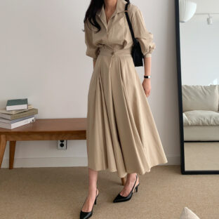 エレガントチュニック シャツワンピース 全２色