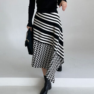 ストライプハイウエストスカート