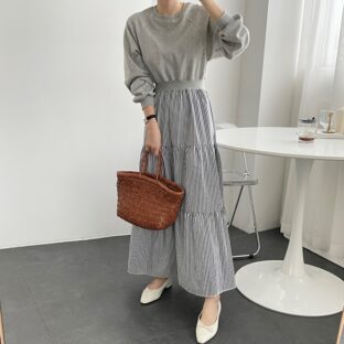 カジュアルフェイクワンピース 全2色