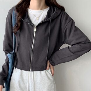 ショート ジップアップパーカー 全４色