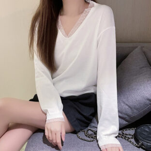 非公開: レースデザイン ニットソー 全４色