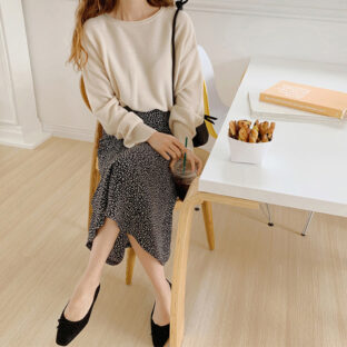 フレアヒョウデザインスカート 全２色