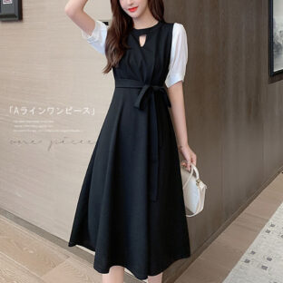 非公開: シフォンスリーブワンピース