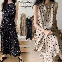 ドットティアード ロングワンピース 全２色