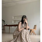 ドット柄ワンピース