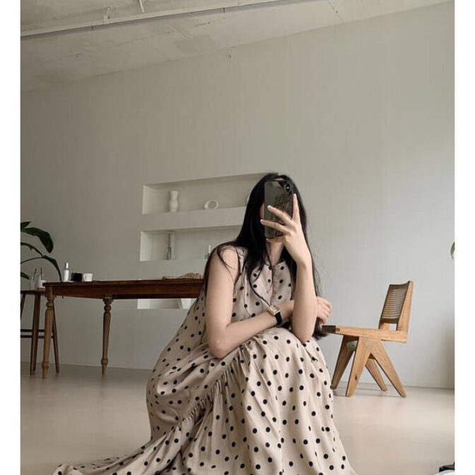 ドット柄ワンピース