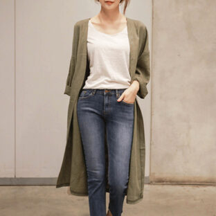 綿麻混トッパーカーディガン 全２色