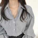 ストライプシャツレディース