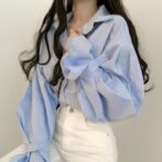 ストライプシャツレディース