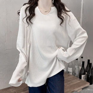 キーネックサイドスリット カットソー  全３色