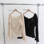 ブラウス フリルネック