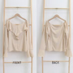 ブラウス フリルネック