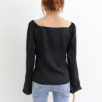 ブラウス フリルネック