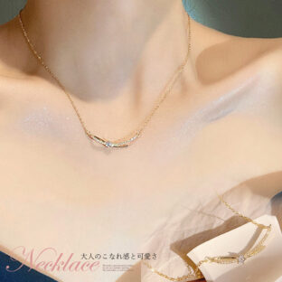 リボンチェーンネックレス