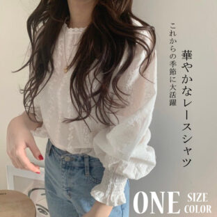 フラワーレースシースルーブラウス