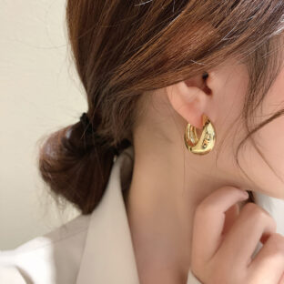 リングゴールドフープピアス
